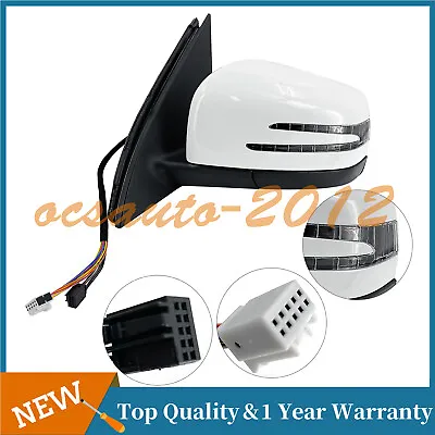 White Left Driver Side Mirror For Mercedes Ml350 Gl350 Gl450 W166 X166 GLE GLS M • $138