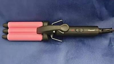 Mini 3 Barrel Curling Iron Small Hair Crimper 1/2 Inch Three Barrel Pink • $9.99