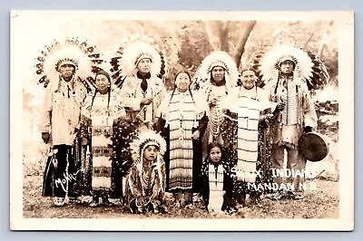 J95/ Mandan North Dakota RPPC Postcard C1940 Native American Indians 200 • $18.40