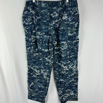 Military Uniform Blue Digital CAMO US NAVY Pants Large Regular BDU • $19.99