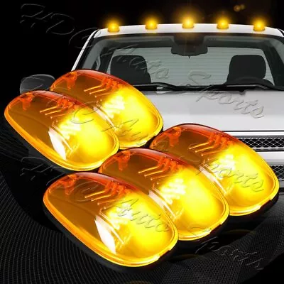 5pcs Roof Top Cab Marker Running LED Strobe Lights Set Amber Lens Amber Warning • $31.99