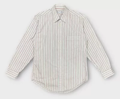Vintage 90's Yves Saint Laurent Dress Shirt L/S SZ 15 32-33 YSL Stitch Striped • $29.95