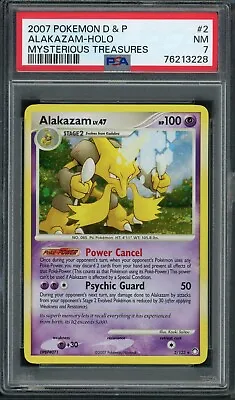 Pokemon PSA 7 NM Mysterious Treasures Holo Alakazam 2/123 (MD) • $34.99