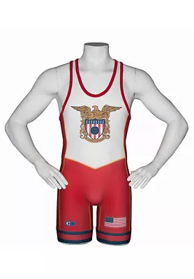 ALL NEW Cliff Keen USA Wrestling Singlet SCARLET Sublimated S79CKEGL BEST VALUE • $94.99