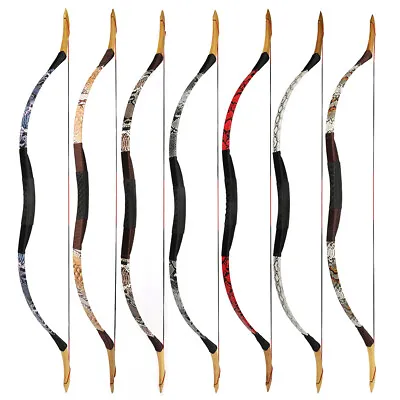 12-50lbs Traditional Recurve Bow Longbow Mongolian Horse Riding Archery Hunting • $72.74