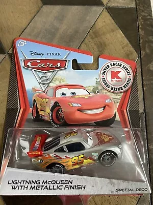 Disney Cars Lightning McQueen Silver Racer Metallic Finish 1.55 Scale BNIB • £15