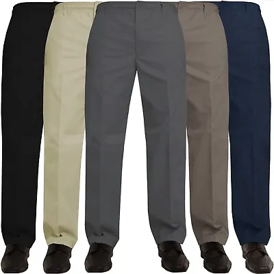 Mens Rugby Trousers Elasticated Waist Work Casual Smart Pants All Sizes W32 – 60 • £16.99