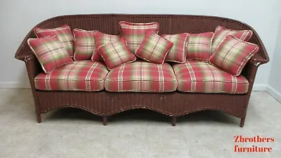 Antique Art Deco Wicker Patio Living Room Sofa Couch Love Seat Settee • $1529.10