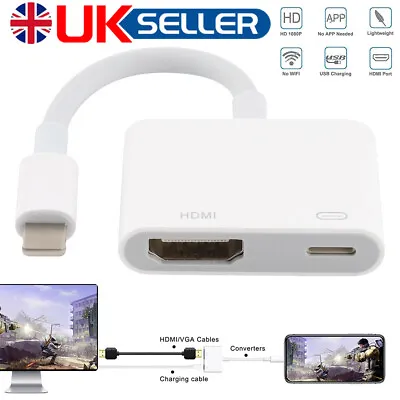 4K To HDMI Digital Cable Adapter For IPad /iPhone X 7 8 Plus 11 12 IPad To TV UK • £6.99