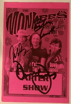 The Monkees Autographed 30th Anniversary Backstage Pass: Jones Tork & Dolenz 96 • $225