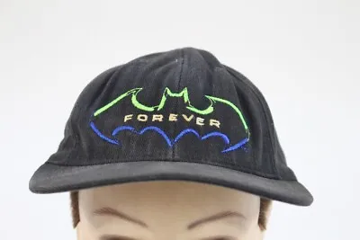 Vintage 90s Batman Forever Black Movie Promo Hat Snapback DC Comic • $10.49