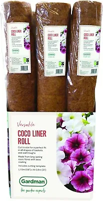 £44.98 • Buy Hanging Basket Wall Trough Box Coco Liner Roll Garden Planter 1.5m X 0.8m
