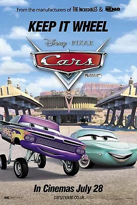 2006 Disney Pixar Cars Movie Poster 11X17 Lightning McQueen Tow Mater Doc 🌵🍿 • $12.83