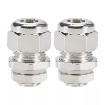 M8x1.25 Cable Gland 5mm-7mm Wire Hole Waterproof Metal Locknut With Washer 2pcs • $7.11