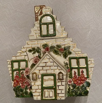 Vintage Haeger Pottery FlowerCovered Cabin Cookie Jar Appears To Be Custom? • $69.85