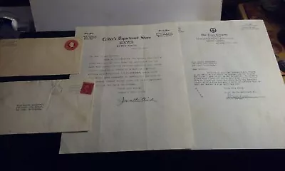 Lot 4 Vintage 1920's Business Letters Envelopes & Letterheads Correspondence • $9