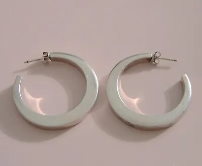 *stunning* 3d Classic 1.3  Hoop Earrings Pierced Twist Hoops Sterling Silver Qvc • £9.99