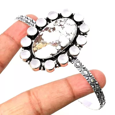 Wild Horse Gemstone 925 Sterling Silver Handmade Jewelry Bracelet Adjust. • $21.62