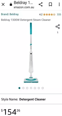 Beldray Detergent Steam Cleaner Mop DualTank Pet Friendly Carpet Hard Floor $154 • $94.99