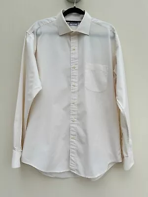 Vintage YSL Yves Saint Laurent Shirt Cream Button Up Size 16  Collar Long Sleeve • $44.19