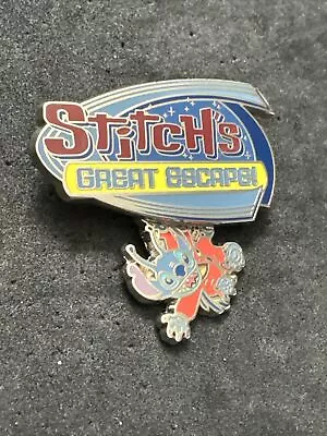 Disney 2004 Stitch’s  Great Escape Stitch In Alien Suit Swinging Sign Pin • $15