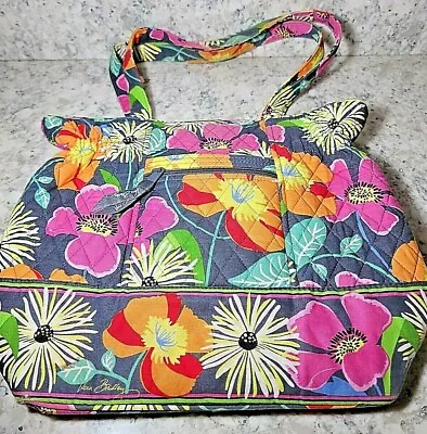 VERA BRADLEY Jazzy Blooms Purse Handbag Shoulder Bag Tote Quilted 2013 12x12 • $27.19