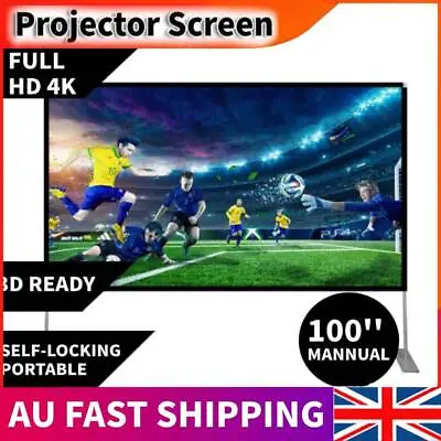 $59.11 • Buy Projector Screen With Stand 100 Inch Outdoor Indoor Movie Projection Screen 16:9