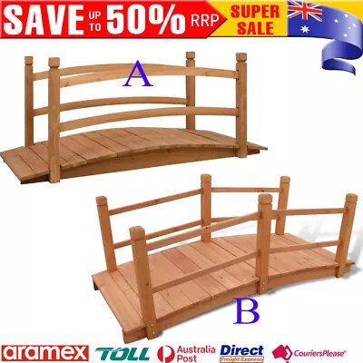 Garden Wooden Rustic Bridge Over Pond Decoration Decor Outdoor Ornaments Yard • $193.99