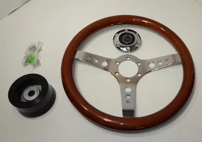 New 13.5  Solid Wood Steering Wheel & Hub Adaptor MG Midget 1970-77 Made UK WH • $199.95