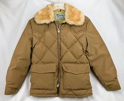 Vintage Schott NYC Goose Down Diamond Quilted Puffer Coat Jacket Made In USA L • $199.99