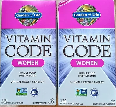2 Garden Of Life Multi Vitamin Code Women Whole Food Supplement 120 X2 240 Caps! • $57.99