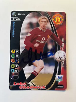 Hand Signed Football Trading Card Of LUKE CHADWICK MAN UTD FC Autograph • £40