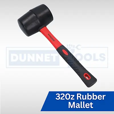 Rubber Mallet 32oz Hammer Fibreglass Handle Camping Paving Building Tool • £7.99