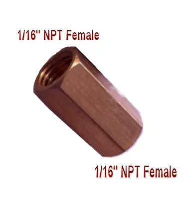 Pipe Female 1/16  NPT Brass Fitting Hex Adapter • $9.98
