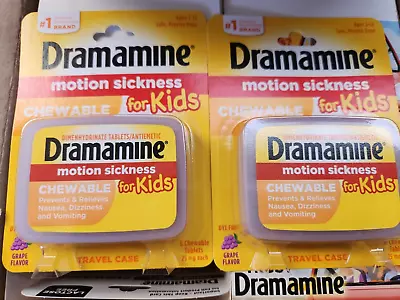 (24) Dramamine Motion Sickness For Kids Grape Flavor 8 Chewable Tablets • $65.99