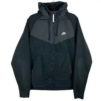 Nike Black Fleece Hybrid Full Zip Hoodie Size XL • $59