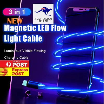 USB Charger Cable - Flow Light Magnetic Type 3A Fast Charge +Data Transfer • $3.25