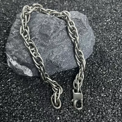 Pure Titanium Twisted Chain Necklace 7mm Lightweight Anti Allergy 7.87 Inches • $24.59