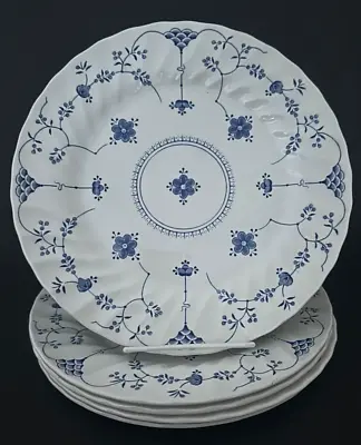 Myott Finlandia Five (5) Dinner Plates England 10  Blue White Vintage • $65