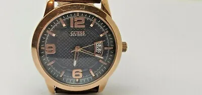 Guess District Watch Mens W0494g2 Rose Gold Stainless Steel Leather   (281d) • £45