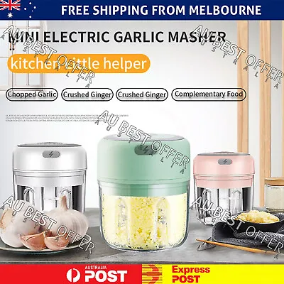 250ML Electric Garlic Food Chopper Vegetable Chopper Grinder Blender Crusher AU • $13.99