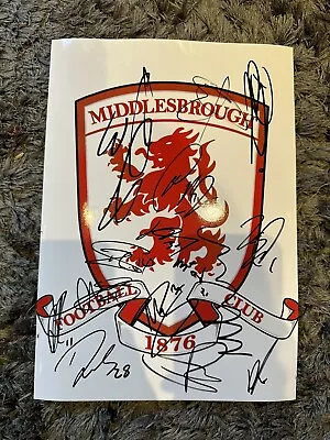 Middlesbrough Squad Signed A4 Photo Crest 22/23 Play Offs Badge • £14.99