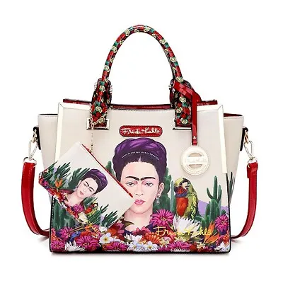$80 • Buy Frida Kahlo Cactus Collection Satchel Handbag - Beige/red