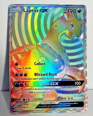 Lapras GX (Secret Rare - Rainbow) Pokemon Card 151/149 - Mint Condition • $9.52