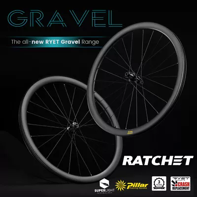 GRAVEL Carbon Wheelset 700C Disc Brake Ratchet Hub Tubeless Ready Wheels 38x30mm • $384.69