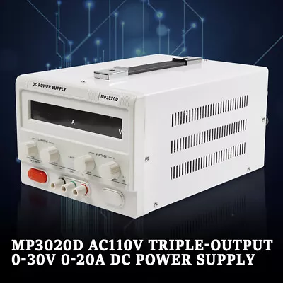 0-20A 0-30V Benchtop Lab DC Regulated Power Supply Variable Test Power Source  • $128.25