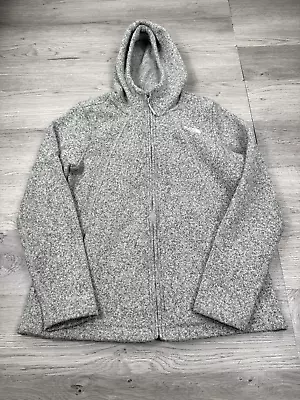 The North Face Jacket Women's L Gray Heather Dome Crescent Full Zip Knit Fleece • £47.24