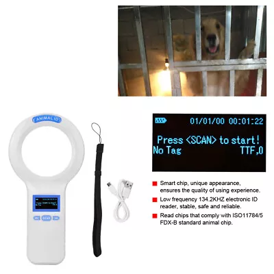 Pet Microchip Scanner Pet Microchip Reader Scanner Ear Tag Reader Supports • $150.09