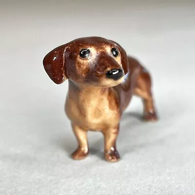 Vintage Hagen Renaker (?) Miniature Ceramic Figurine Dachshund  2  - Weiner Dog • $12