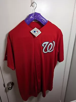 NWT Washington Nationals Jersey Men's XL Red Majestic MLB Baseball Cool Base • $21.99